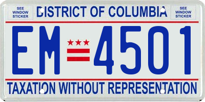 DC license plate EM4501