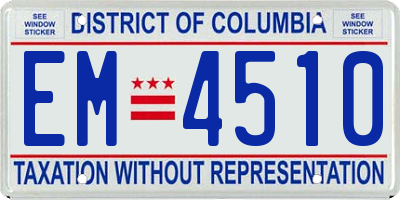 DC license plate EM4510