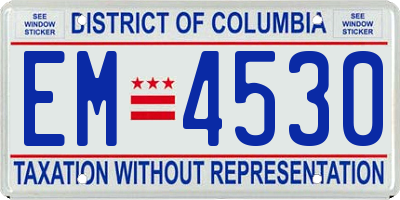 DC license plate EM4530