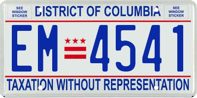 DC license plate EM4541