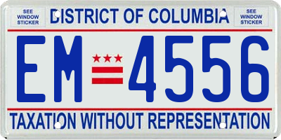 DC license plate EM4556