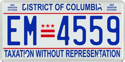 DC license plate EM4559