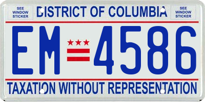 DC license plate EM4586