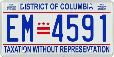 DC license plate EM4591