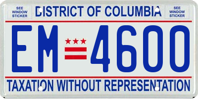 DC license plate EM4600