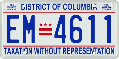 DC license plate EM4611