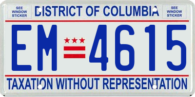 DC license plate EM4615