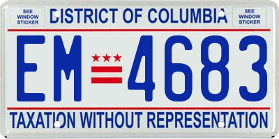DC license plate EM4683