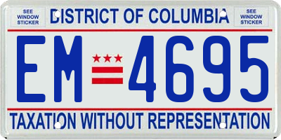 DC license plate EM4695