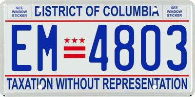 DC license plate EM4803