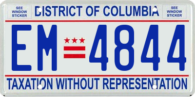 DC license plate EM4844