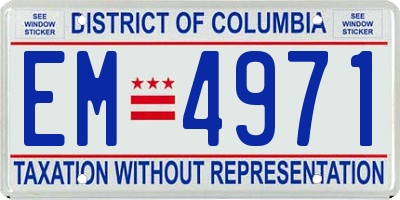 DC license plate EM4971