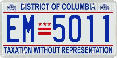 DC license plate EM5011