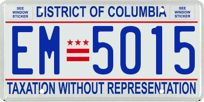 DC license plate EM5015
