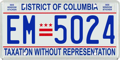 DC license plate EM5024
