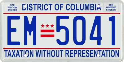 DC license plate EM5041