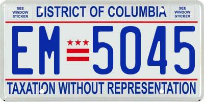 DC license plate EM5045