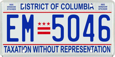 DC license plate EM5046