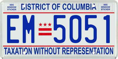 DC license plate EM5051