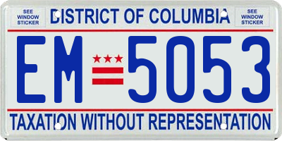 DC license plate EM5053
