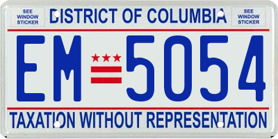 DC license plate EM5054