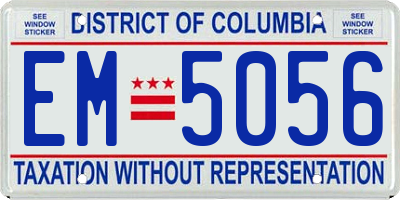 DC license plate EM5056