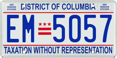 DC license plate EM5057