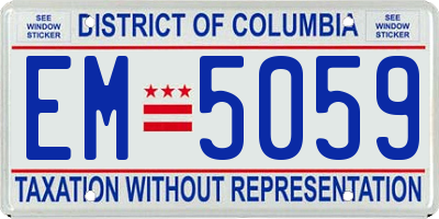 DC license plate EM5059