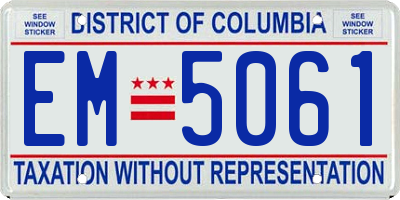 DC license plate EM5061