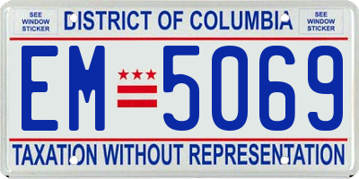 DC license plate EM5069