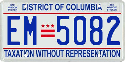 DC license plate EM5082