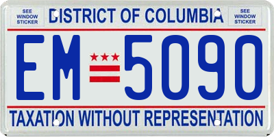 DC license plate EM5090