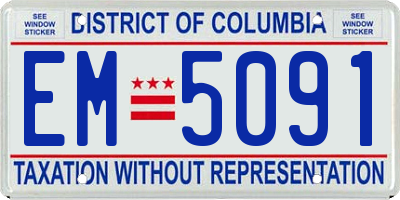 DC license plate EM5091