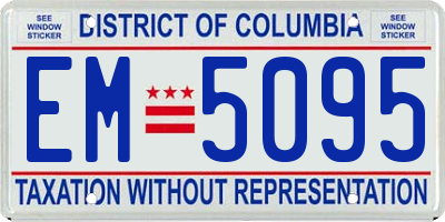 DC license plate EM5095