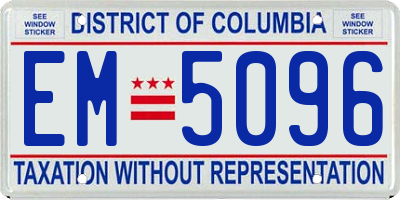 DC license plate EM5096