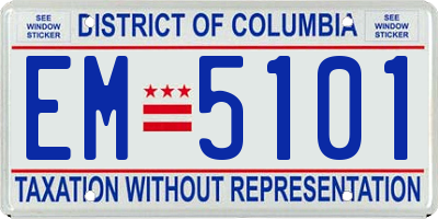 DC license plate EM5101