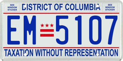 DC license plate EM5107