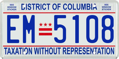 DC license plate EM5108