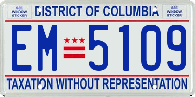 DC license plate EM5109