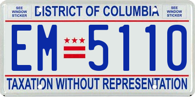 DC license plate EM5110