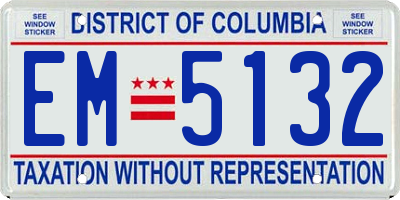 DC license plate EM5132