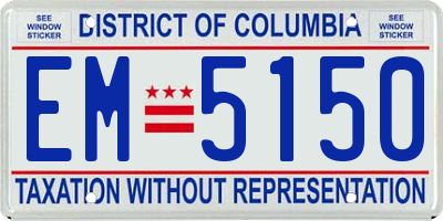 DC license plate EM5150