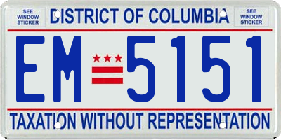 DC license plate EM5151