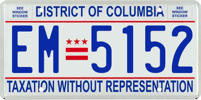 DC license plate EM5152