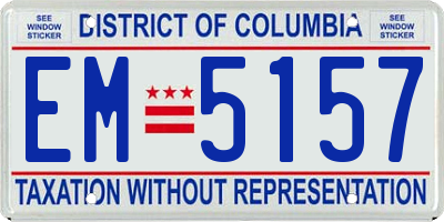 DC license plate EM5157