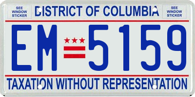 DC license plate EM5159