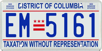 DC license plate EM5161