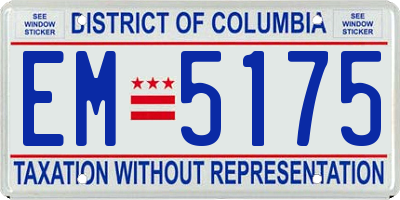 DC license plate EM5175
