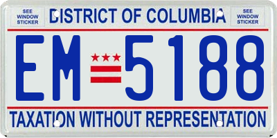 DC license plate EM5188