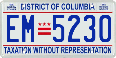 DC license plate EM5230